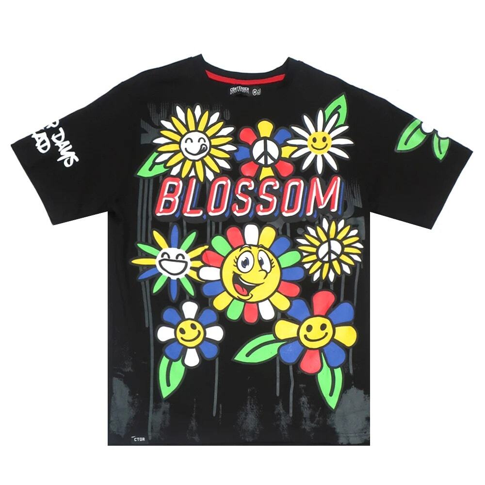 Contender CTDR Streetwear Men's T-Shirt Blossom Puff Print Comic Art Tee